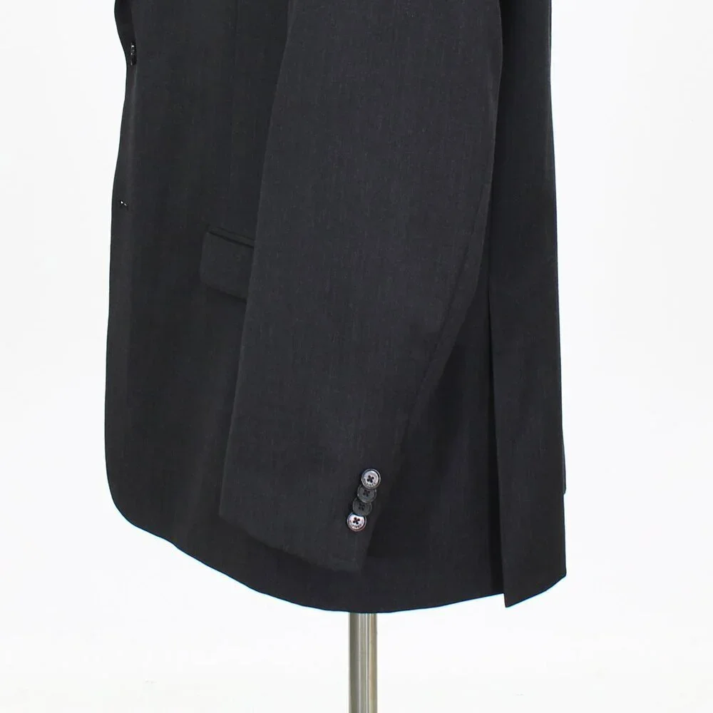 Tommy Hilfiger 46L Gray Solid 2-Button Sport Coat Blazer Jacket G888